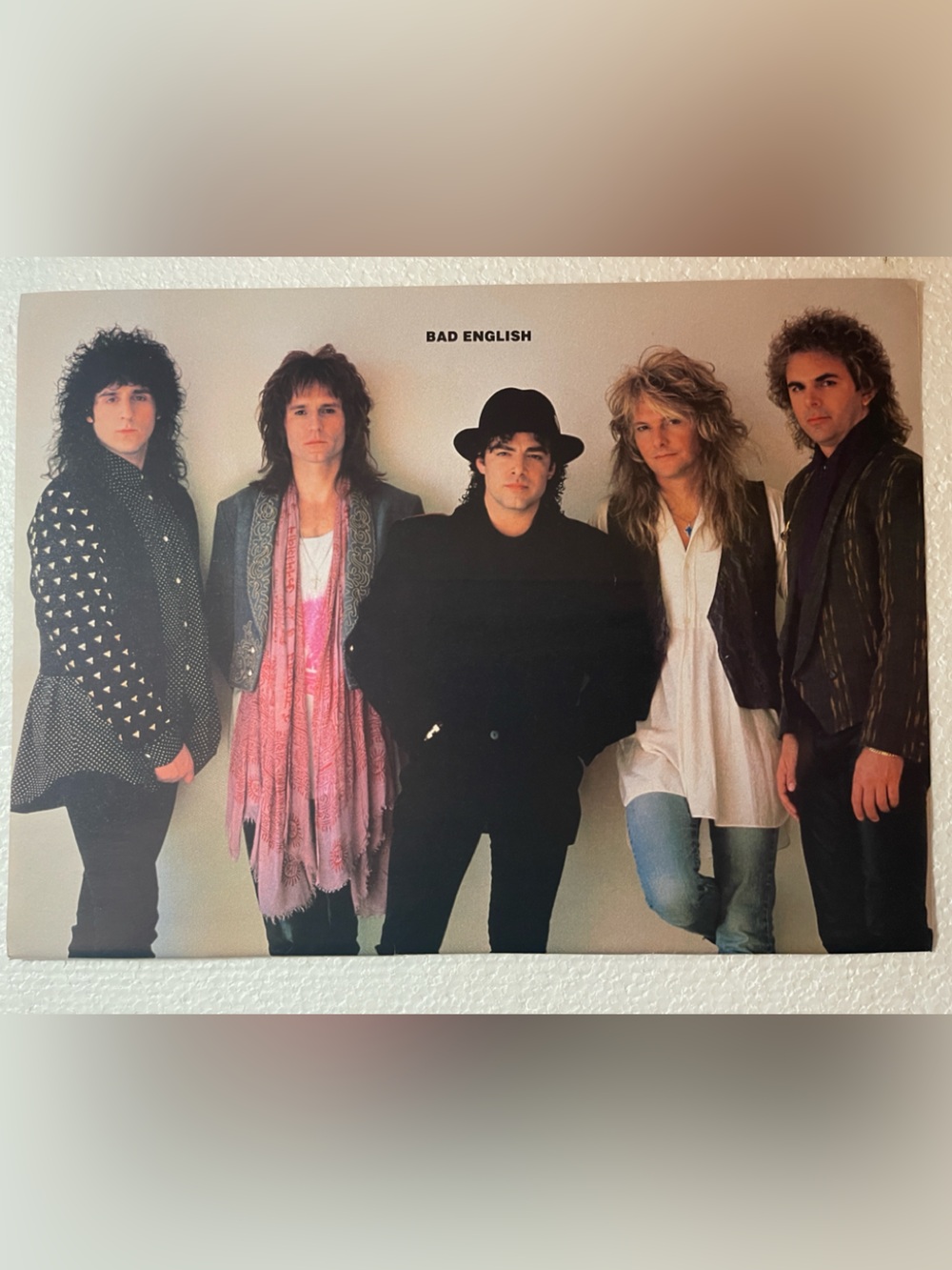 Bad English Band pinup - Group Photo with Pink Accent